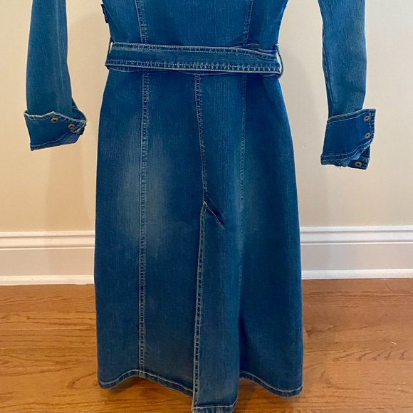 Sergio Valente Button Down Tie Jacket (Denim) - Picture 6 of 7